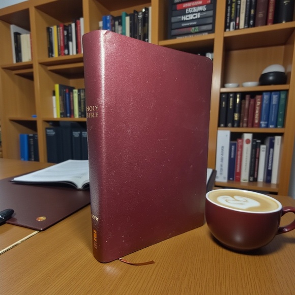 NIV 1984 Study Bible in Reddish Brown Bonded Leather - thumb tabs - Thin line - Picture 1 of 7